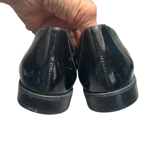 Ukies Womens Black Patent Leather Loafers With Elastic Strap Size 5M - Picture 9 of 10